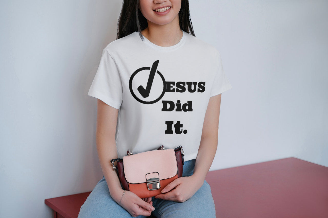 lt- Jesus Did It Ladies Tee