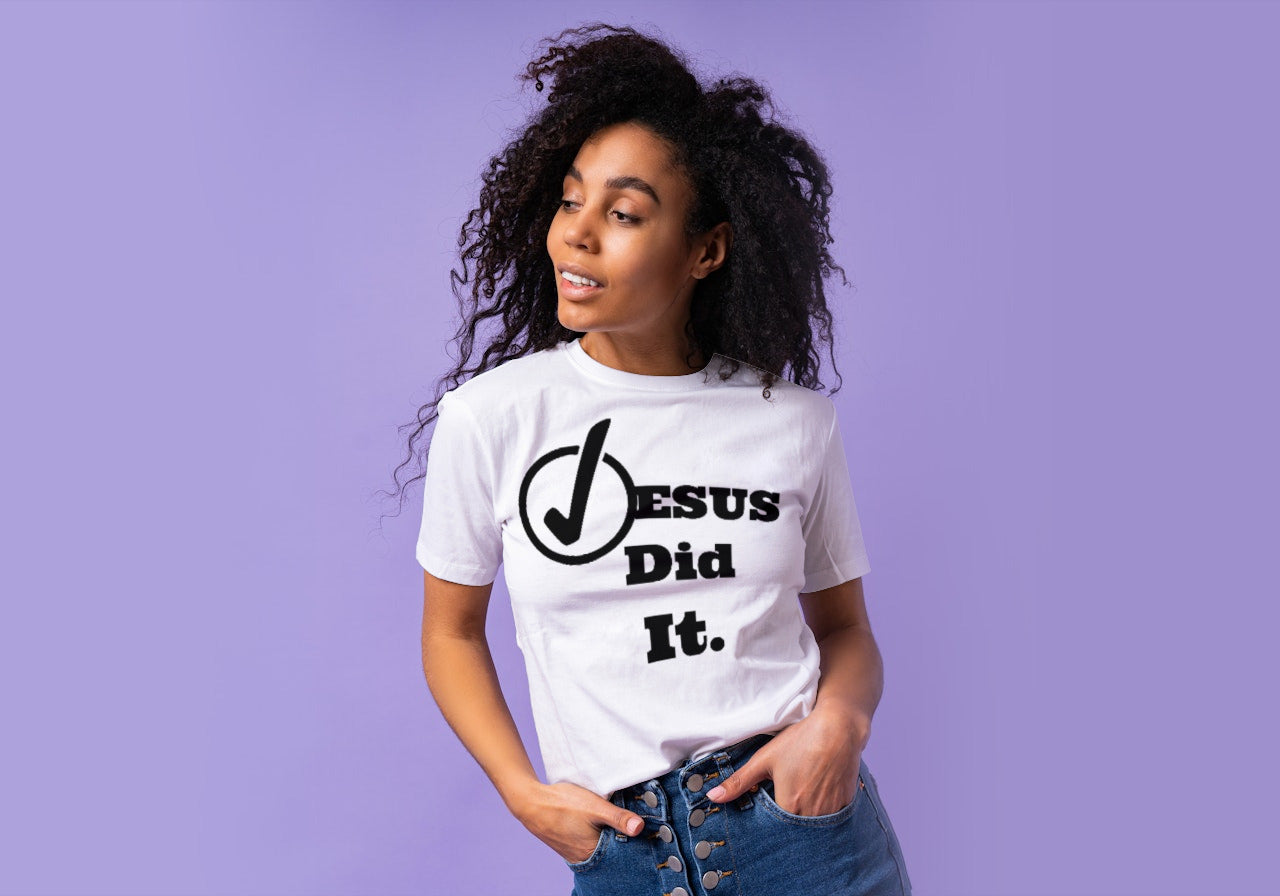 lt- Jesus Did It Ladies Tee