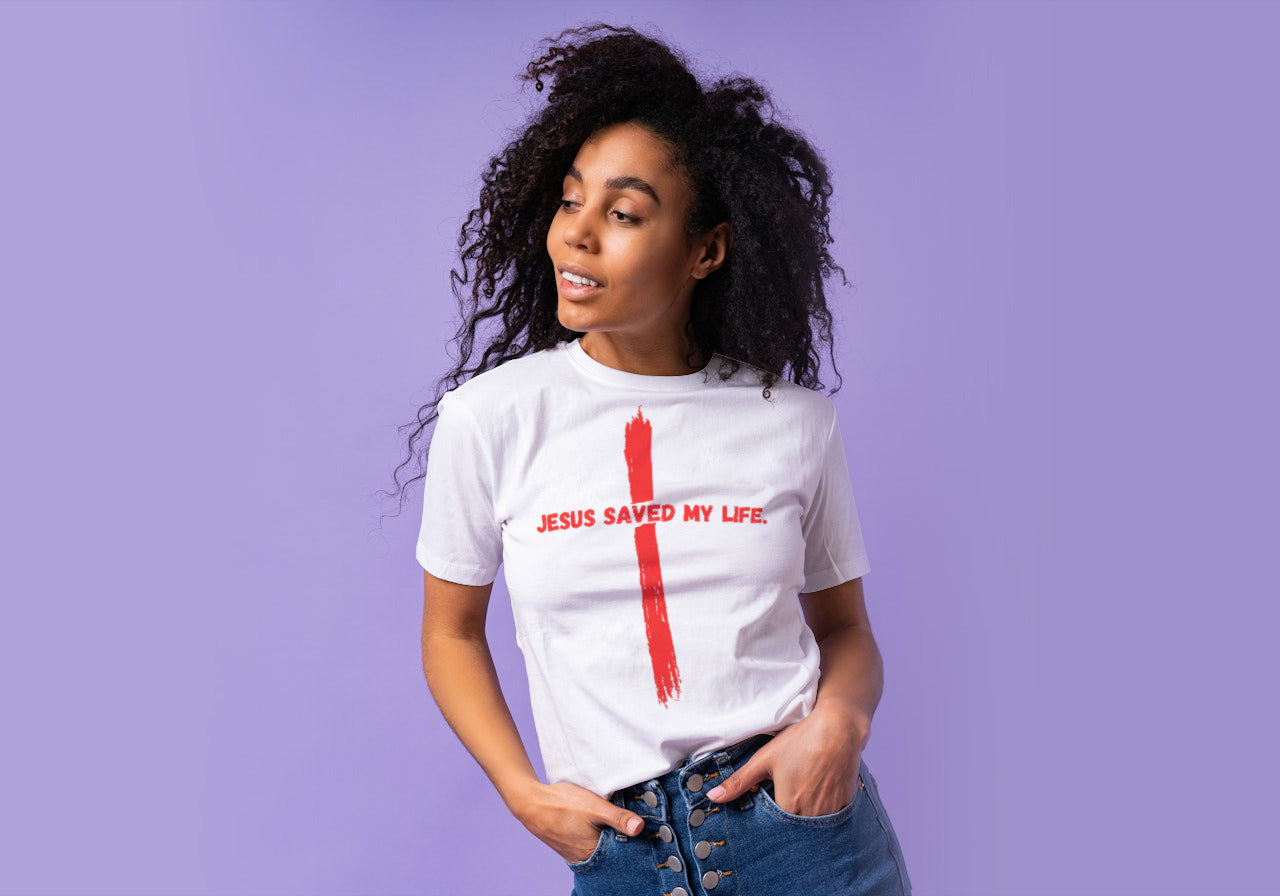 lt- Jesus Saved My LIfe Ladies Tee